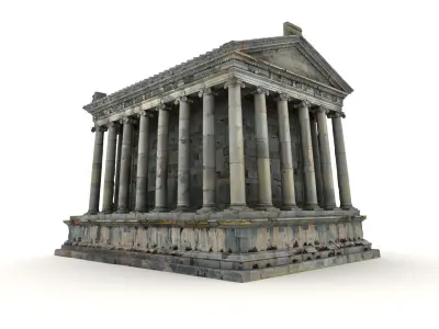 Greek Roman Temple Scan with LODs Low-poly 3D model