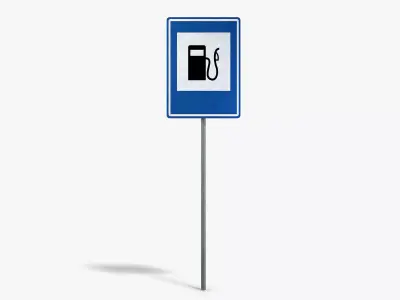 Gas Station Info Sign Low-poly 3D model