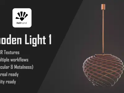 Wooden Light 1 3D model