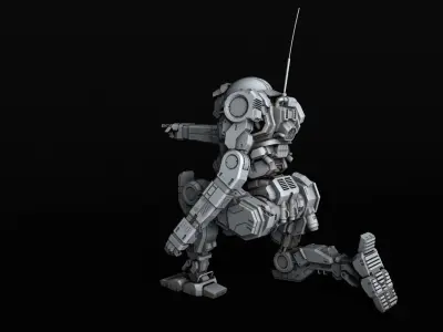 Javelin futuristic robot 3D print model
