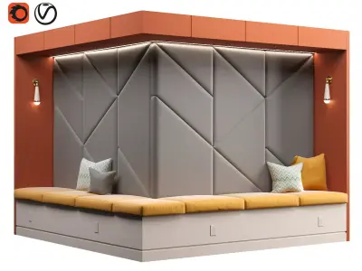 Restaurant and Office Lobi Seating 13 3D model