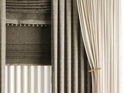 Silk and Cotton Curtain Low-poly 3D model