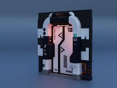 Scifi Door Low-poly 3D model