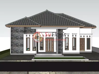 House 14x20m code 658 - Sketchup 3D model 3D model 3D model