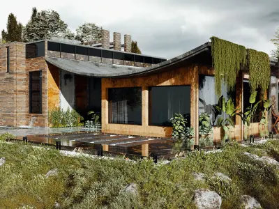 Modern Tropical House 3D model