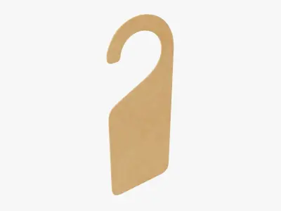 Door cardboard handle hanger mockup 01 3D model