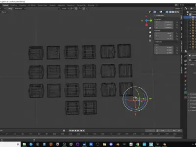Procedural air conduct grates for sci-fi game or industrial area Low-poly 3D model