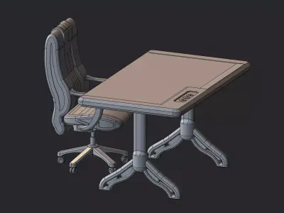 Office Supplies Series - Office Chair and Desk Set 3D print model