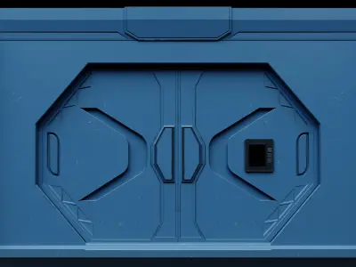 Game ready Sci-fi Door Low-poly 3D model