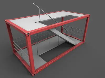 Stairs Container Low-poly 3D model
