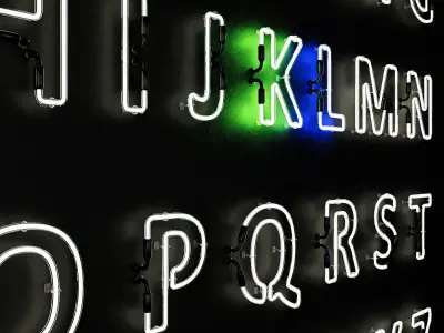 Neon Alphabet 3D model