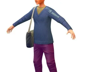 Cartoon Low Poly Style Avatar 007 3D Model Low-poly 3D model