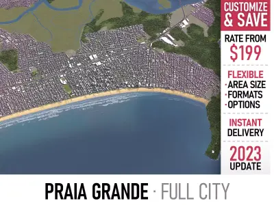 Praia Grande - 3D City Model Low-poly 3D model
