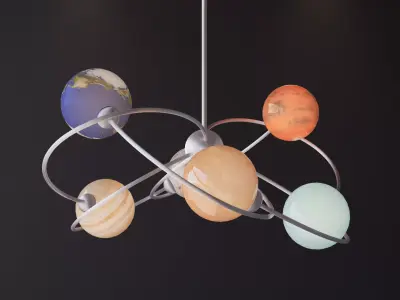 Planet chandelier 3D model