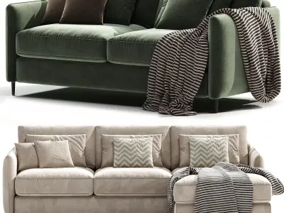 Sofa cama rinconero de algodon lino Lomeo 3D model