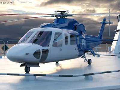  Sikorsky S-76 VIP Passenger Helicopter Blue White 