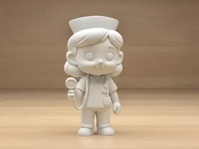 Cartoon Nurse 3D Printable 3D print model