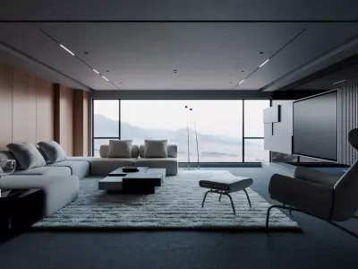 Modern Living Room 3D model 26
