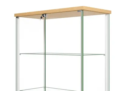 Glass Display Cabinet 39x79 Two Door 3D model 3D model