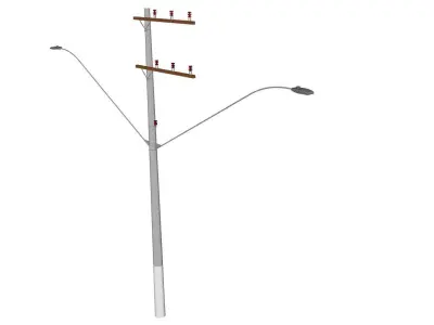 Concrete Lamp Post - Light Pole - Light Post - Street Light 29 3D model