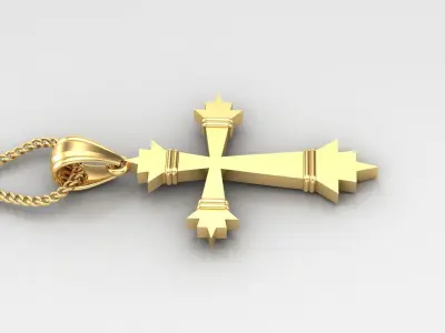 Light Gold 18K Cross Pendant 2CP100 3D print model