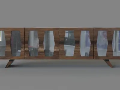 Summit Buffet Natural Peroba 3D model