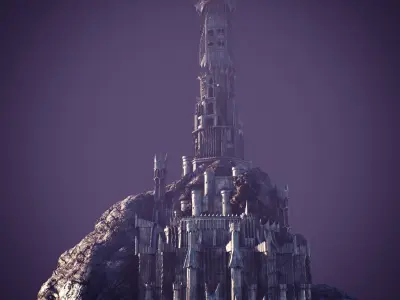 Barad-dur PBR lord of rings tower 3D model