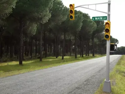 Traffic light Low-poly 3D model