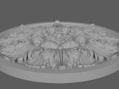 rosette decorative medallion 3D model 10