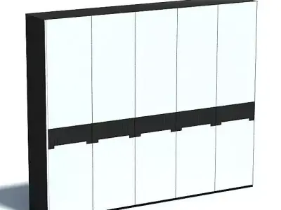 White Modern Cabinet Black Trim 3D model