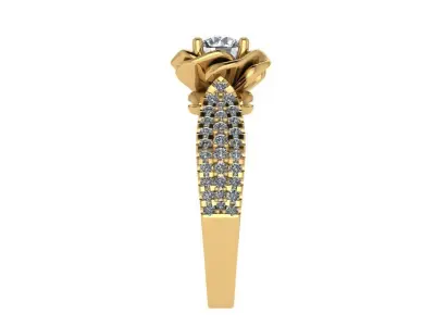 Ring483 gold engagement ring with diamonds 3D print model