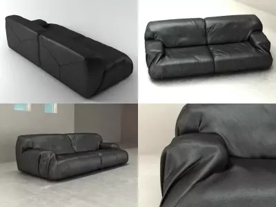 Brenno four different leather sofas 3D model