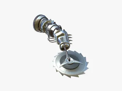 Robotic Arm A08 Aluminum - Character Design SciFi Low-poly 3D model