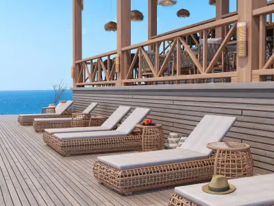 Beach Sea Side Snack Bar Restaurant - SCENE  3D model