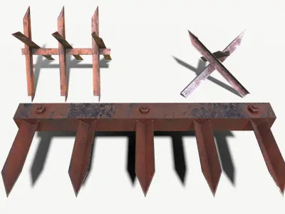 Chevaux de frise Low-poly 3D model