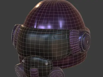 Helmet scifi military futuristic technology cyborg  Low-poly 3D model buy
