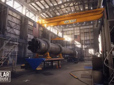 Modular Warehouse Low-poly 3D model