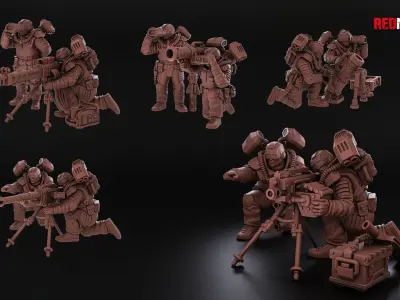 Airborne Division - Heavy Support Squad of the Imperial Force 3D print model