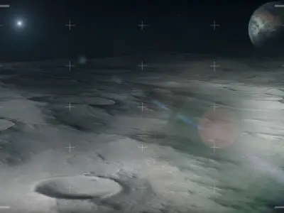 Large-Scale Moon Environment - Plains Low-poly 3D model