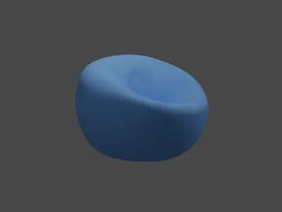 Bean Bag Chair Low-poly 3D model