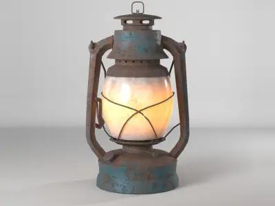 rusty lantern--personal use-- - PBR 3D model