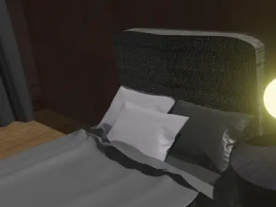 BedRoom with Carpet and Window 3D model