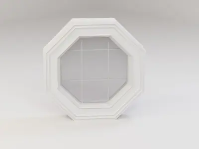 Octagon Porthole Window Low-poly 3D model