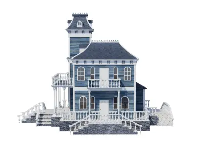  Haunted Stylized Victorian House 
