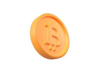 Cartoon Bitcoin v1 005 Low-poly 3D model