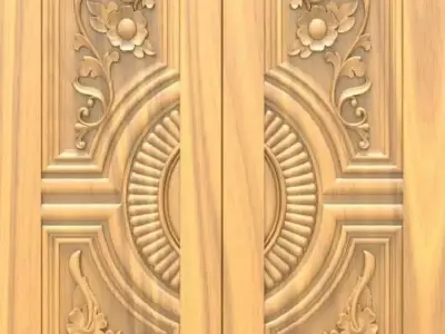 single door design for carving design 3D model