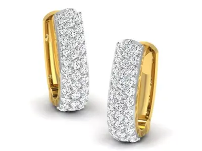 Gold Diamond Women Earring 3D print Model 3D print model 102