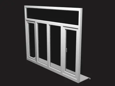 PVC window Low-poly 3D model