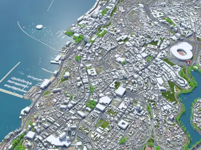 Salvador City Brazil Low-poly 3D model