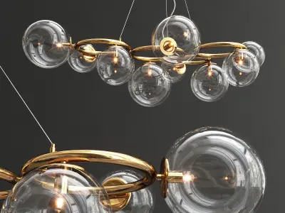 Puppet brass chandelier 3D model